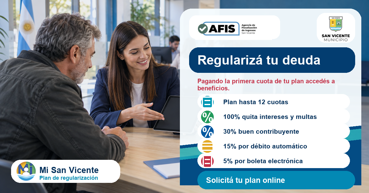 100% de quita en intereses y multas para regularizar tasas municipales