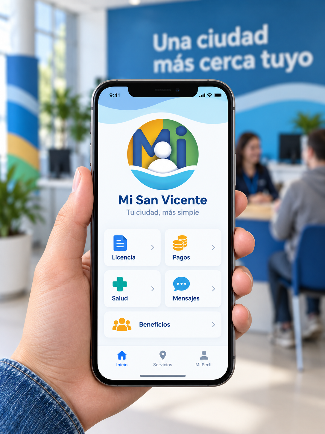 Celular con la app Mi San Vicente